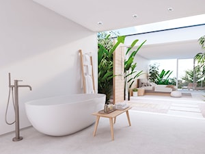 FLINI - Duża jako pokój kąpielowy łazienka z oknem, styl skandynawski - zdjęcie od Kanlux