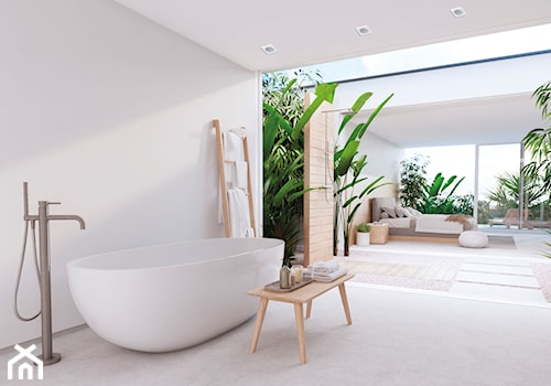 FLINI - Duża jako pokój kąpielowy łazienka z oknem, styl skandynawski - zdjęcie od Kanlux