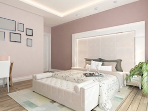 Kanlux Ageo - Duża różowa z panelami tapicerowanymi sypialnia, styl glamour - zdjęcie od Kanlux
