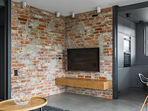 Kanlux Chiro - Mały szary salon z kuchnią z jadalnią, styl industrialny - zdjęcie od Kanlux