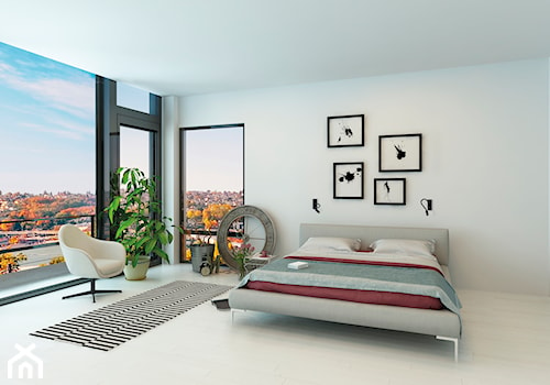 Kanlux Tonil - Duża biała sypialnia z balkonem / tarasem, styl nowoczesny - zdjęcie od Kanlux