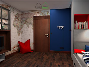 Pokój nastolatka z wielkoformatową mapą świata - zdjęcie od Doscha STUDIO Julia Chalimoniuk-Dombrowska Projektowanie Wnętrz Gdynia