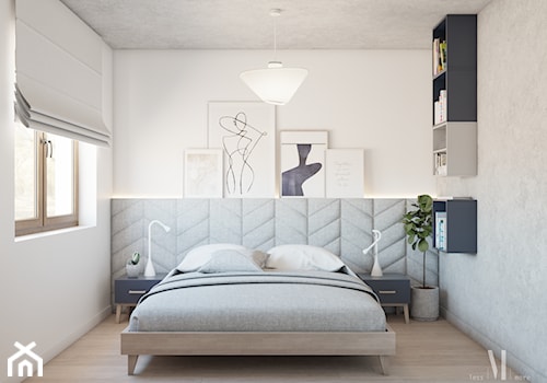 WHITE LINES - Sypialnia, styl nowoczesny - zdjęcie od LESS \ MORE Studio Projektu