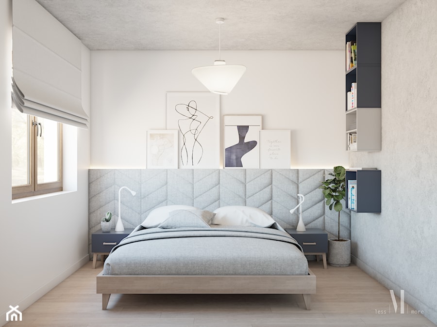 WHITE LINES - Sypialnia, styl nowoczesny - zdjęcie od LESS \ MORE Studio Projektu