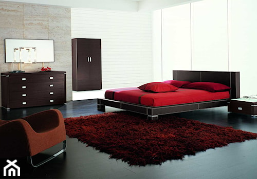 Nowoczesna sypialnia w minimalistycznym stylu-ciemne drewno - zdjęcie od Constabla