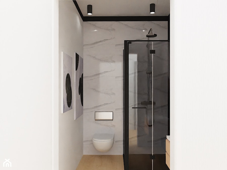 Black&White Marble Bathroom/ Czarno- biała łazienka w marmurze - Łazienka, styl nowoczesny - zdjęcie od Gaja Dizajn Studio. Projektowanie wnętrz Amanda Gaj