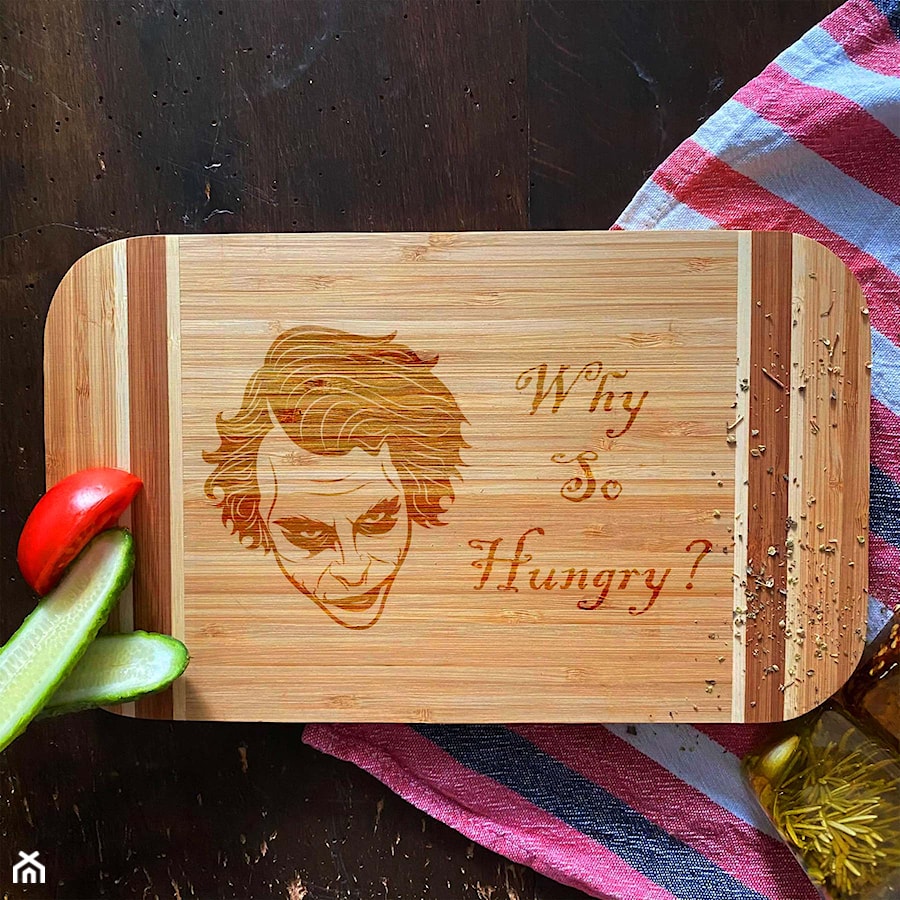 „Why so hungry” Bambusowa deska kuchenna - zdjęcie od Giftgravity