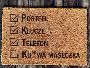 "Portfel, klucze, telefon" Wycieraczka kokosowa - zdjęcie od Giftgravity