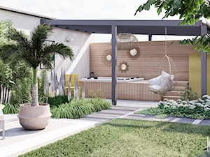 Słoneczny ogród inspirowany stylem Boho - Ogród, styl skandynawski - zdjęcie od Kinga Madej Ogrody