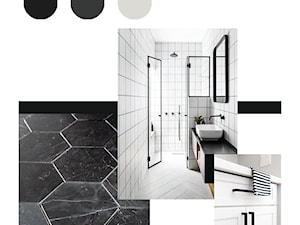 Łazienka w bieli i czerni - Łazienka, styl industrialny - zdjęcie od tekstura - Karolina Stasiak
