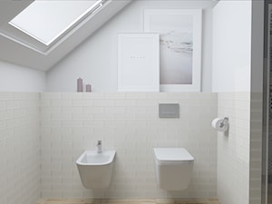 Łazienka biel, granat i mozaika - zdjęcie od tekstura - Karolina Stasiak