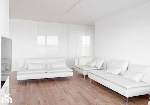 Apartament Tarasy Verona - Duży biały salon, styl nowoczesny - zdjęcie od Niuans projektowanie wnętrz