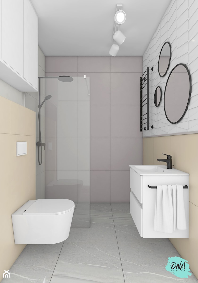 Małą łazienka z prysznicem - zdjęcie od PRACOWNIA PROJEKTOWANIA WNĘTRZ ONADESIGN - ARCHITEKT / PROJEKTANT WNĘTRZ