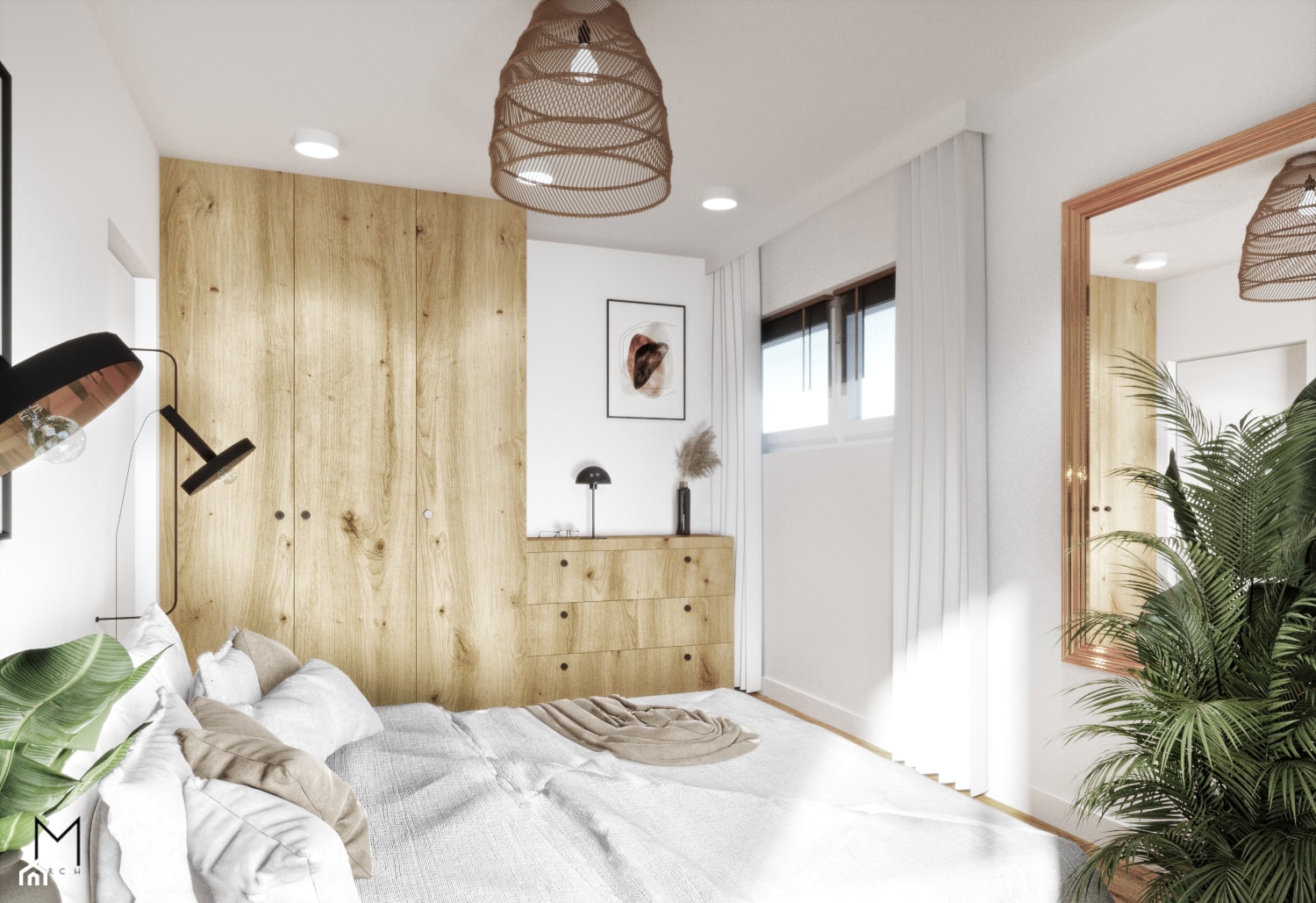 CZECHOWICKA - Średnia biała sypialnia, styl nowoczesny - zdjęcie od M.ARCH pracownia - Homebook