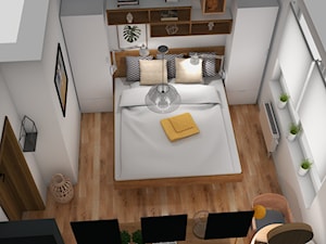Projekt nowej sypialni - widok na ścianę z łóżkiem - zdjęcie od klaryska