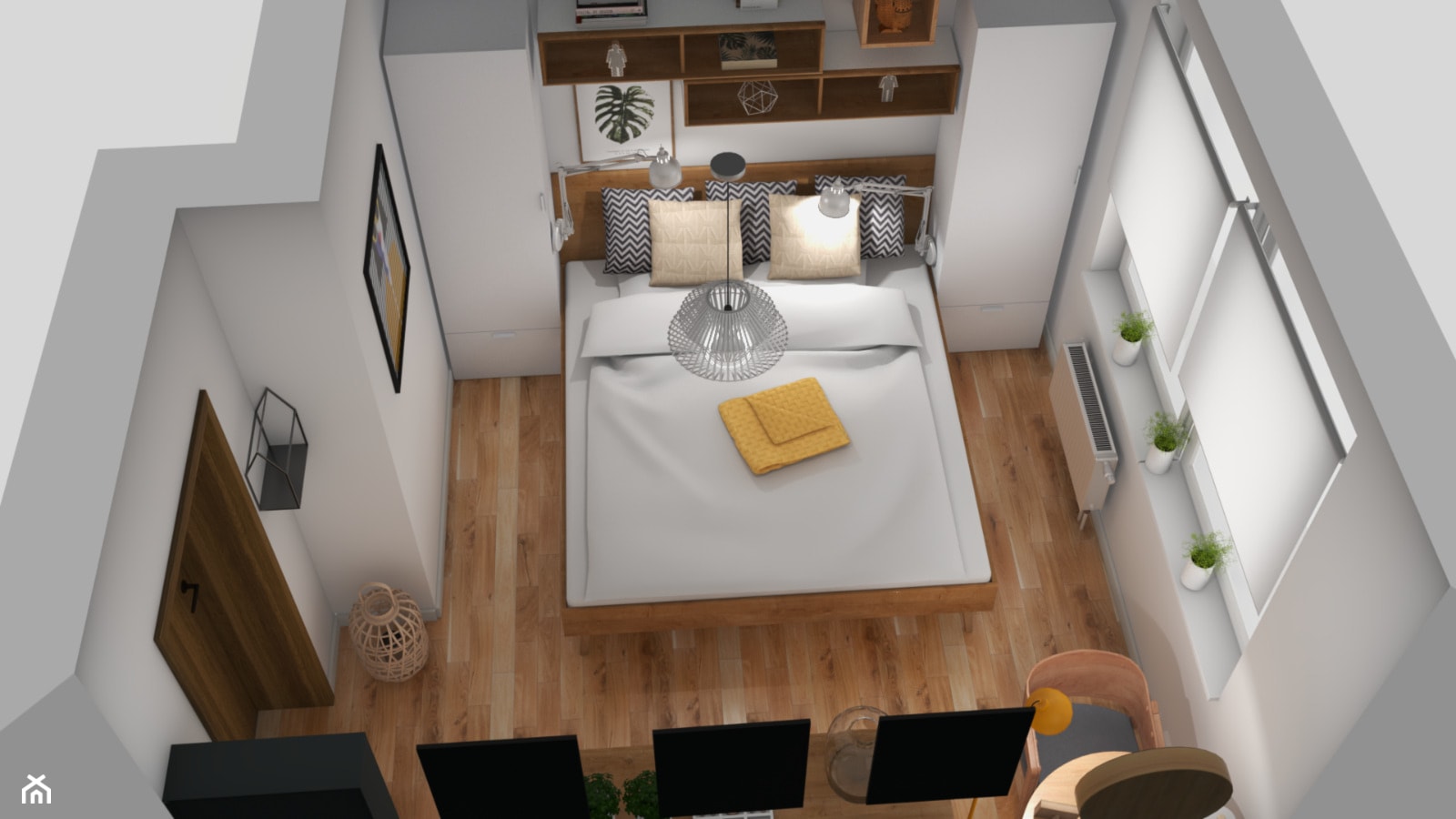 Projekt nowej sypialni - widok na ścianę z łóżkiem - zdjęcie od klaryska - Homebook