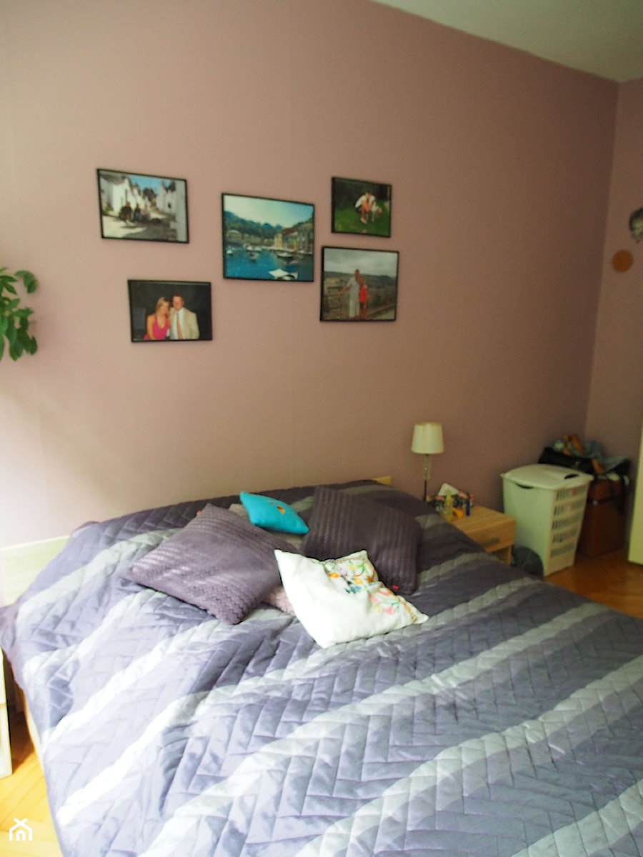 Sypialnia obecnie - widok na ścianę z łóżkiem od strony okna - zdjęcie od klaryska