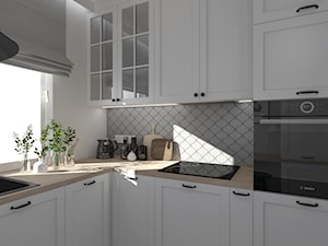 Romantyczna, biało- szara kuchnia - Kuchnia, styl nowoczesny - zdjęcie od Mak Studio Projektowe