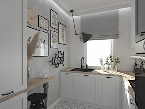 Romantyczna, biało- szara kuchnia - Kuchnia, styl nowoczesny - zdjęcie od Mak Studio Projektowe