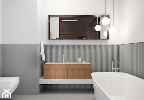 Apartament 125 m2, Warszawa - Łazienka, styl minimalistyczny - zdjęcie od Morpho Studio