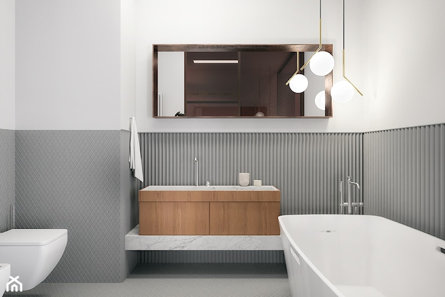 Apartament 125 m2, Warszawa - Łazienka, styl minimalistyczny - zdjęcie od Morpho Studio