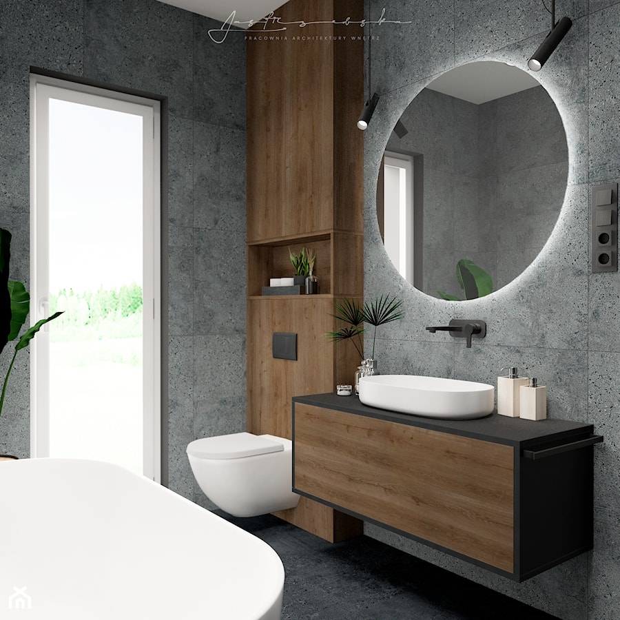 Łazienka w klimacie loftowym 🖤 - Łazienka, styl nowoczesny - zdjęcie od Agnieszka Jastrzębska | Interior Design