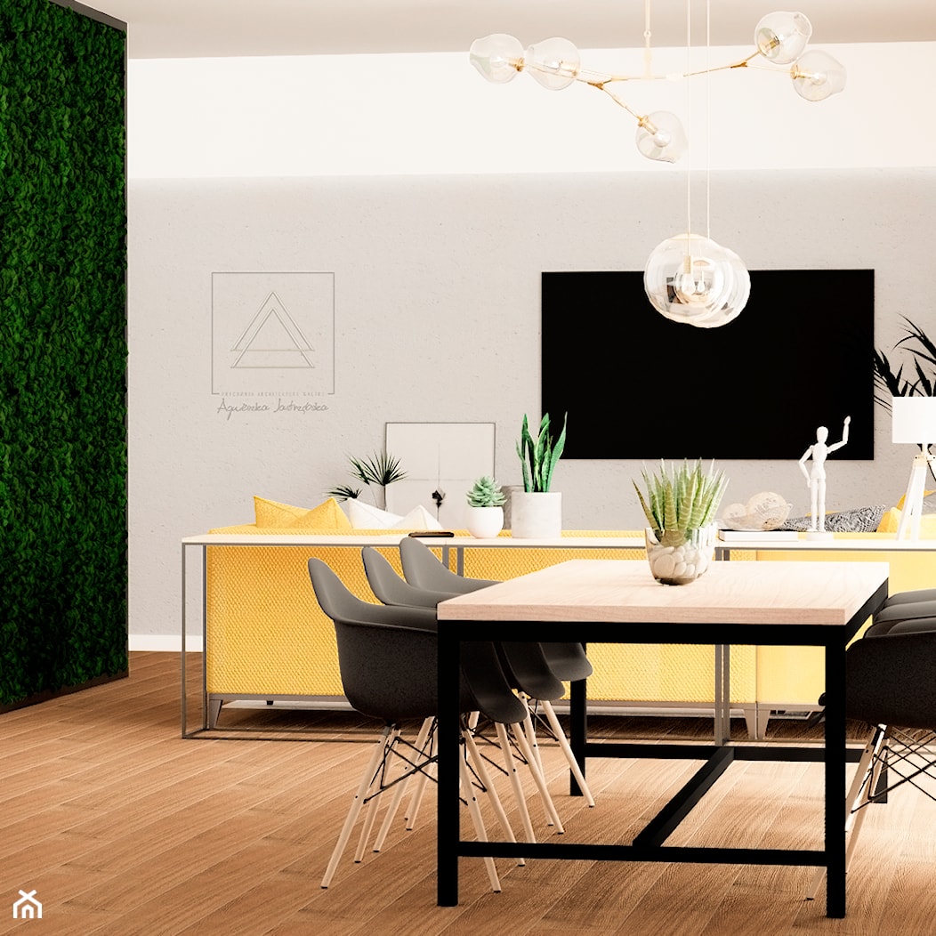 Salon z żółtą kanapą 💛 - Salon, styl minimalistyczny - zdjęcie od Agnieszka Jastrzębska | Interior Design - Homebook