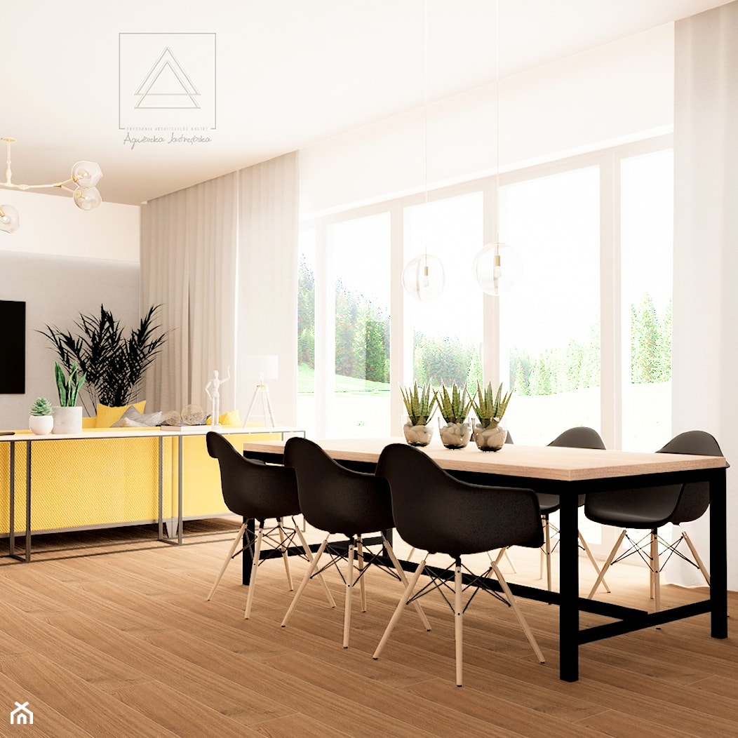 Salon z żółtą kanapą 💛 - Salon, styl minimalistyczny - zdjęcie od Agnieszka Jastrzębska | Interior Design - Homebook