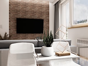 Mieszkanie z cegłą w roli głównej 🧱 ❤️ - Salon, styl nowoczesny - zdjęcie od Agnieszka Jastrzębska | Interior Design