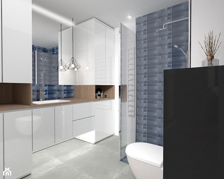 Projekt dwupoziomowego mieszkania - Łazienka, styl nowoczesny - zdjęcie od ES Projekty Wnętrz