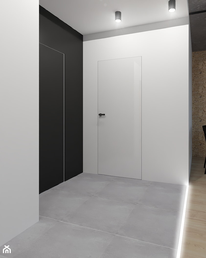 Projekt przestrzeni dziennej w mieszkaniu - Hol / przedpokój, styl nowoczesny - zdjęcie od ES Projekty Wnętrz - Homebook