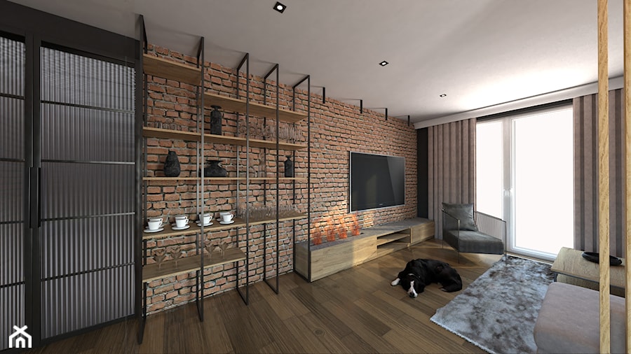 Dom w stylu loftowym - Salon - zdjęcie od ES Projekty Wnętrz