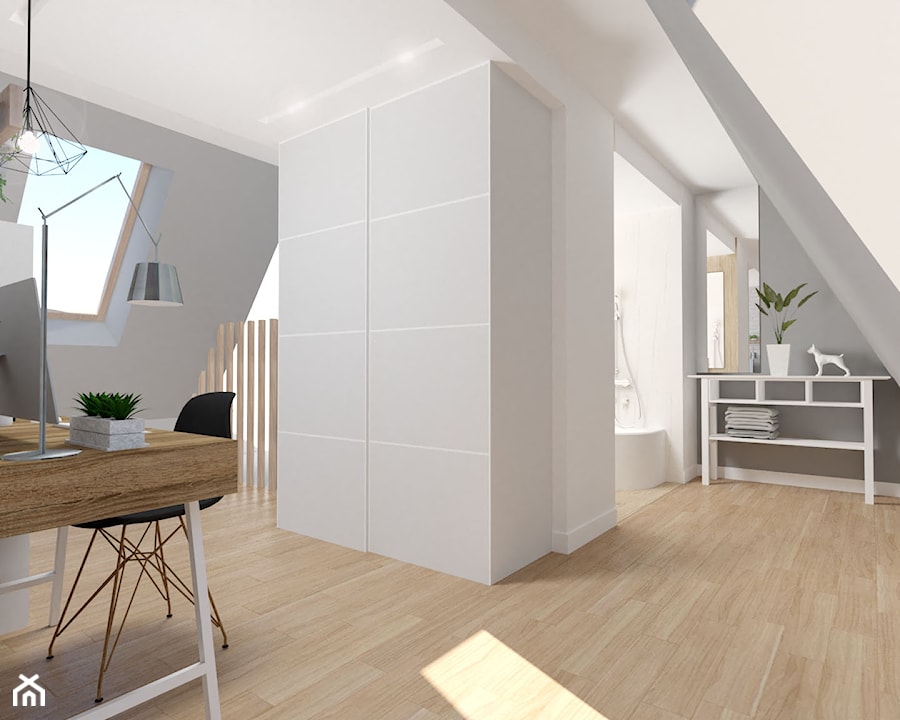 Projekt dwupoziomowego mieszkania - Hol / przedpokój, styl nowoczesny - zdjęcie od ES Projekty Wnętrz