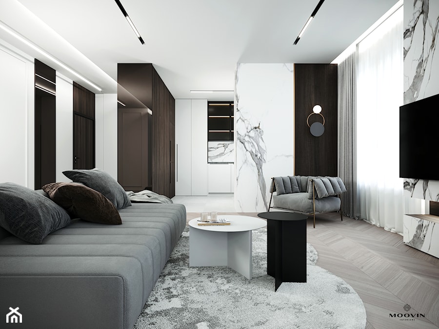 Apartament o powierzchni 113 m² w Warszawie (Śródmieście, ul. Wolska) - zdjęcie od MOOVIN INTERIORS