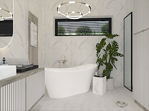 Projekt domu jednorodzinnego - Łazienka, styl glamour - zdjęcie od AUMÜLLERDESIGN Studio Projektowania Wnętrz