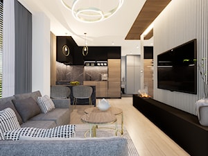 Mieszkanie 49 mkw - Salon, styl nowoczesny - zdjęcie od AUMÜLLERDESIGN Studio Projektowe