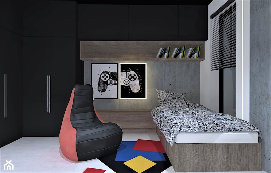 Pokój gamingowy - Pokój dziecka, styl nowoczesny - zdjęcie od AUMÜLLERDESIGN Studio Projektowania Wnętrz