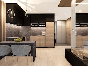 Mieszkanie 49 mkw - Kuchnia, styl nowoczesny - zdjęcie od AUMÜLLERDESIGN Studio Projektowe
