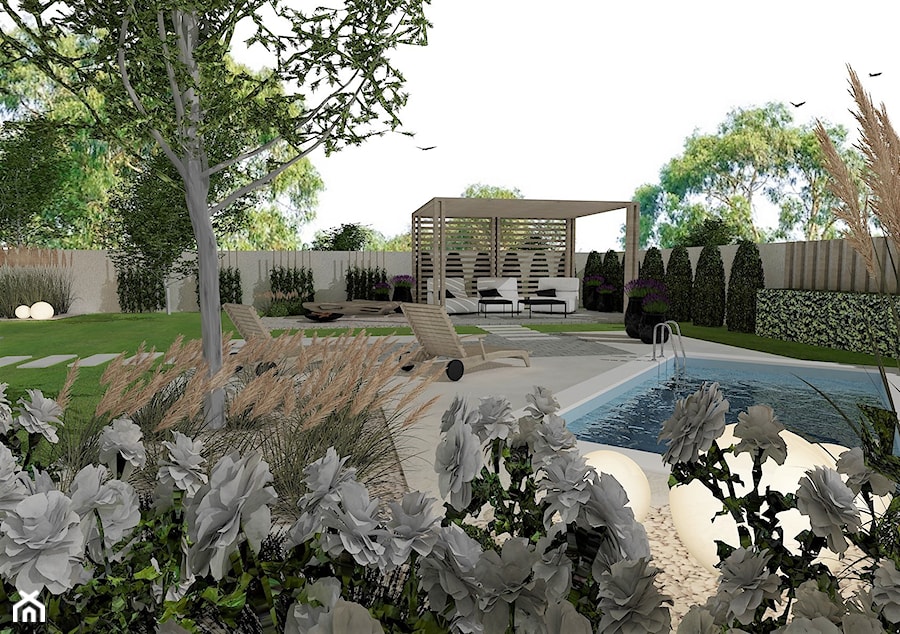 Projekt ogrodu - Ogród, styl nowoczesny - zdjęcie od AUMÜLLERDESIGN Studio Projektowania Wnętrz