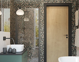 zielona łazienka lastryko kolorowa płytki wielkoformatowe - zdjęcie od Projekt NiRo - Homebook