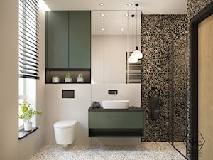 zielona łazienka lastryko kolorowa - zdjęcie od Projekt NiRo