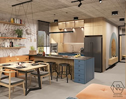 kuchnia złoto niebieski loft - zdjęcie od Projekt NiRo - Homebook