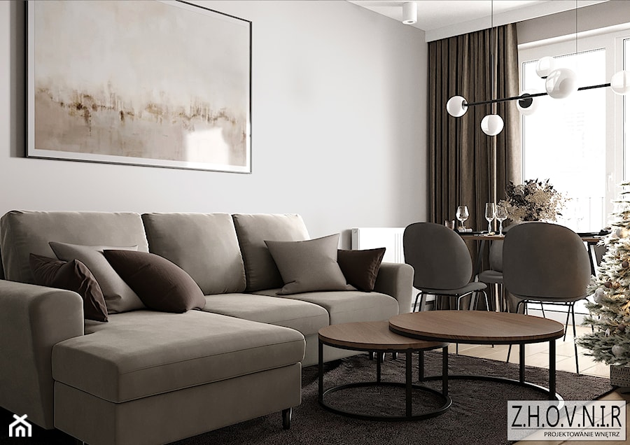 Mieszkanie 59m2 - Salon, styl nowoczesny - zdjęcie od Z.H.O.V.N.I.R