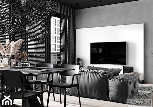 Black apartment - Salon, styl nowoczesny - zdjęcie od Z.H.O.V.N.I.R