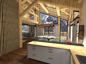 Otwarta kuchnia w apartamencie z widokiem na góry - zdjęcie od Lazaria Design pracownia projektowania wnętrz i ogrodów