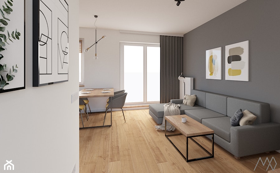 Mieszkanie 55m2 | Konin - Salon, styl nowoczesny - zdjęcie od madproject