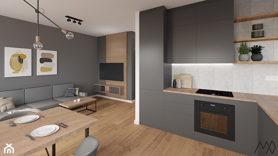 Mieszkanie 55m2 | Konin - Kuchnia, styl nowoczesny - zdjęcie od madproject