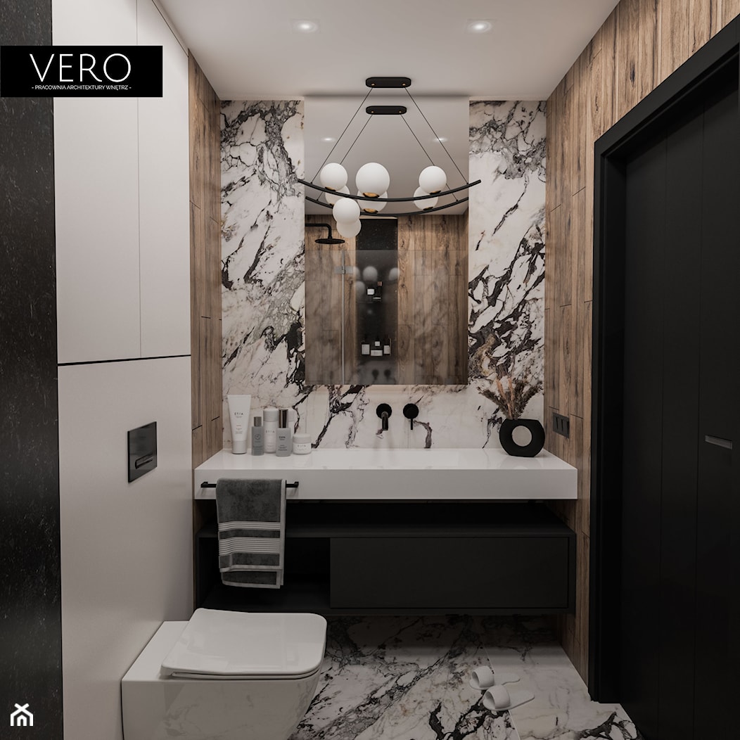 Nowoczesna łazienka w bloku - zdjęcie od VERO - Pracownia Architektury Wnętrz - Homebook