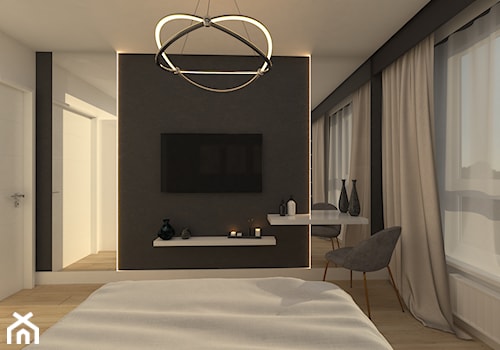 Sypialnia w mieszkaniu 42 m2 dla pary - zdjęcie od VERO - Pracownia Architektury Wnętrz