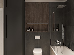 Minimalistyczna łazienka w ciemnych tonacjach - zdjęcie od VERO - Pracownia Architektury Wnętrz